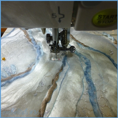 stitching with blue